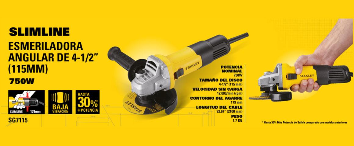 Esmeriladora Angular SLIMLINE STANLEY SG7115