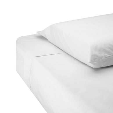 Juego De Cama Semidoble 180 Hilos En Algod�n Blanco