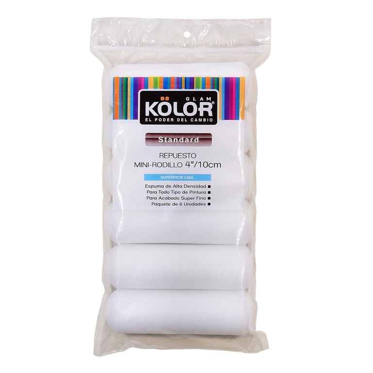 Mini Rodillo 4 Pulgadas Espuma Paquete x 6 KOLOR | falabella.com