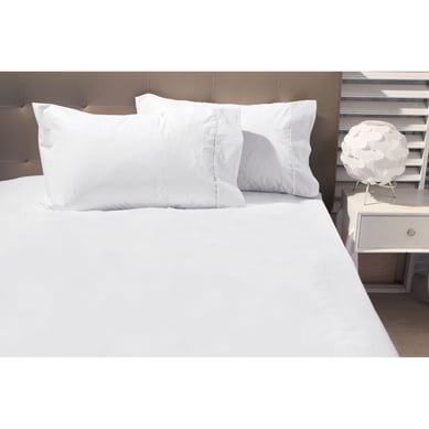 Sabana Ajustable 144 Hilos King Blanca