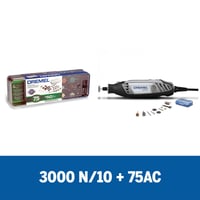 Dremel 3000 Mototool con 10 Accesorios + Caja Metálica con 75 Accesorios Dremel