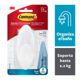 Gancho para Toalla con Tiras Impermeables, Grande, Blanco