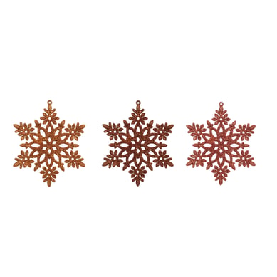 Set x 6 Unidades 16 cm Copo de Nieve Dorados Navidad