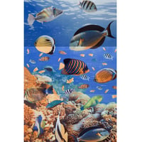 Mural Cerámico Decorativo Para Baño Aguamarina 30x60 Centímetros 3 Piezas Multicolor