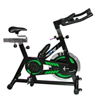 Bicicleta Spinning WT 9.2 Con Ciclocomputador Capacidad 100 Kg Color Negro/Verde