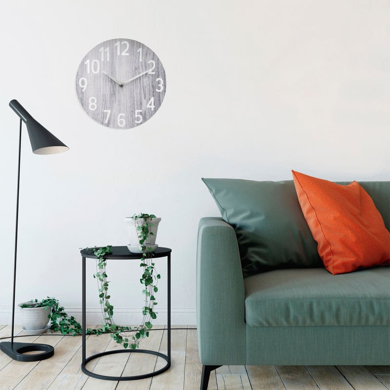 Reloj pared gris best sale