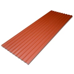 ETERNIT - Teja plástica ondulada tipo zinc, 2.44m x 76cm, color rojo, no traspasa luz
