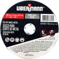 Disco Abrasivo Corte Metal 7-pulg X 1.6mm Ubermann