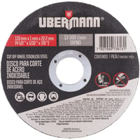 Disco Abrasivo Corte Acero Inoxidable 9-pulg X 1.6mm Ubermann