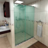 División para Baño Econo Corrediza 120 x 190 cm  Vidrio 8 mm