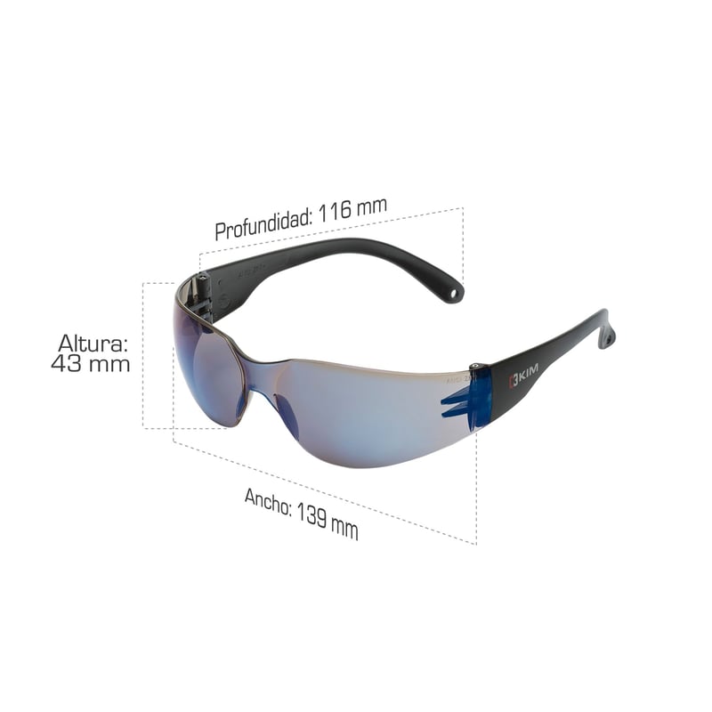 Gafas de seguridad ICARO Lente Revo Azul Oscuro Espejo