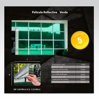 Película Reflectiva Verde 1,52m Ancho HGCSRGREN