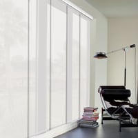 Cortina Panel Oriental Solar Screen 5 Blanco A La Medida Ancho Entre 340.5-360  Cm Alto Entre  80-100 Cm