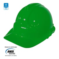 Casco de Seguridad Dieléctrico Tipo I Clase E -G con 4 Puntos de Conexión para Barboquejo y Ajuste en Ratchet Verde Set x 10 Unidades