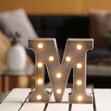 Lámpara Decorativa  Letra M Gris