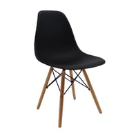 Silla Auxiliar Eames con Patas en Madera Negra