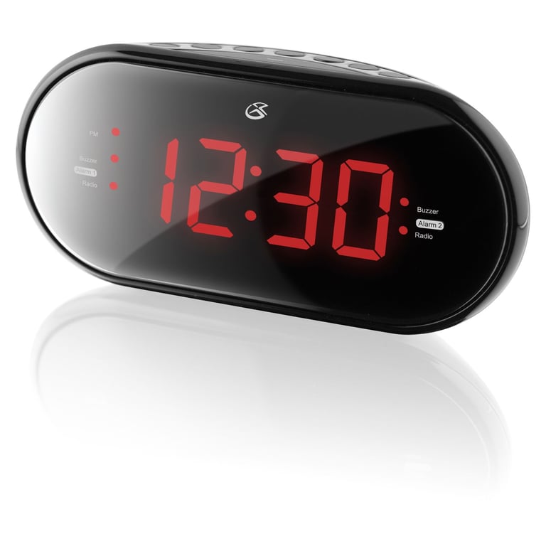 Radio Despertador 1.2 Pulgadas Am Fm Doble Alarma 3.5mm Negro Homecenter