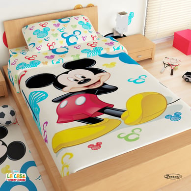 Juego de S�banas Sencillo Microfibra 100x190 cm Mickey Mouse