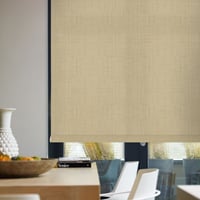 Cortina Enrollable Cross Texture Beige A La Medida Ancho Entre 130.5-140  cm Alto Entre  150.5-165 cm