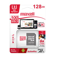 Maxell Tarjeta Micro SD 128 GB U3 Action Prouhs 3 Class 10