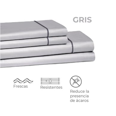 Juego De S�banas En Microfibra Sencillo Gris Plata