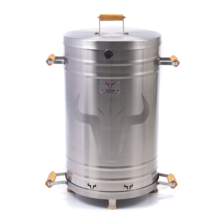 STEAK AND BEER: Barril Asador Acero Inoxidable 304 Quirúrgico Jumbo 105x57 Cm