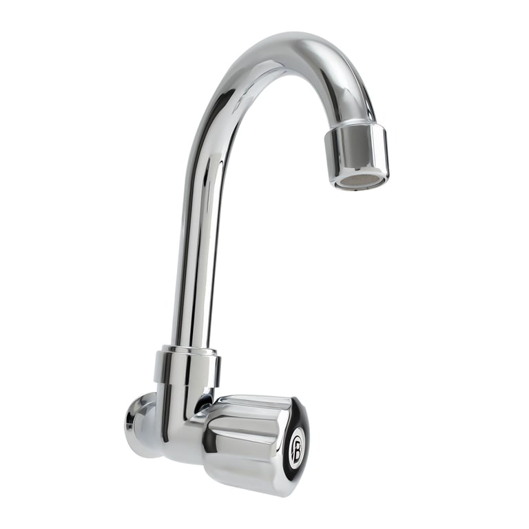 Griferia para Lavaplatos Sencilla de Pared Cromado Homecenter