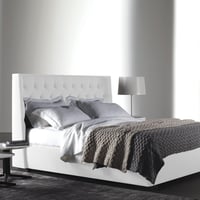 Combo Marfil Cabecero + Base Cama Queen Blanco