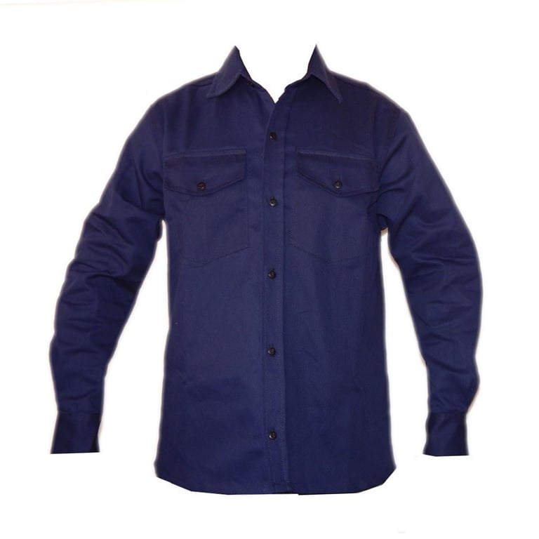 Camisa Industrial Hombre Dril Manga Larga XL Azul Oscuro Homecenter