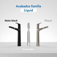 Grifería Para Lavamanos Monocontrol Liquid Alta, Incluye: Acople Griflex