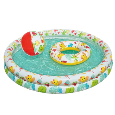 Piscina Inflable Infantil 122 x 20 cm + Pelota + Flotador