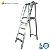 Escalera Certificada Tipo Tijera Plataforma Aluminio De 5 Pasos / 1,50 M 136 Kg T1A