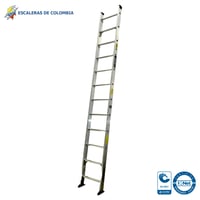 Escalera Certificada Tipo Sencilla Aluminio De 12 Pasos / 3.60 M 136 Kg T1A