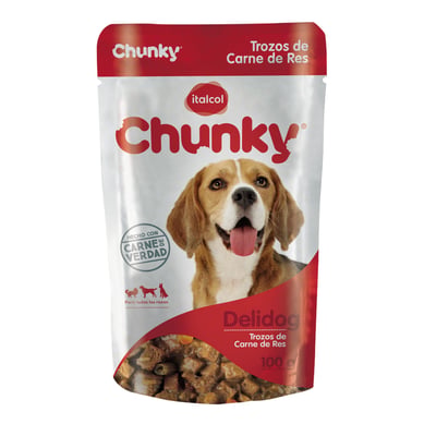 Alimento Humedo Para Perro Deli Dog Trozos Carne Res Chunky 100 g