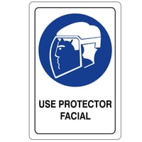 Señal Use Protector Facial 22X15Cm Vinilo Adhes