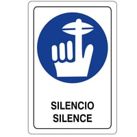 Señal Obligacion Silencio 32.5X22.5 Cm C.20