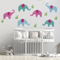 Vinilo Infantil Baby Elephants T2 Niña 225x100