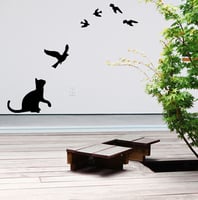 Vinilo Cat And Birds 120x45cm