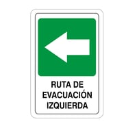 Señal Ruta Evacuación Izq 32.5x22.5cm Vinilo