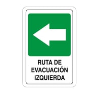 Señal Ruta Evacuación Izquierda 22x15cm Vinilo