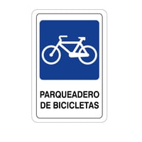 Señal Parqueadero Bicicletas 32.5x22.5cm Vinilo