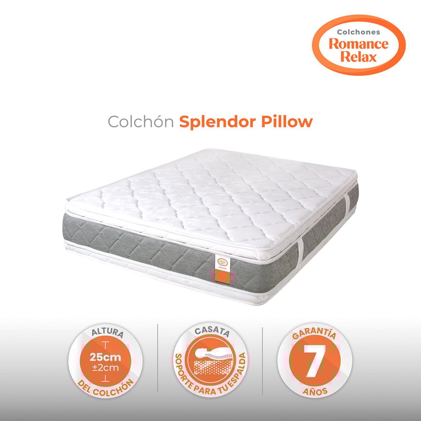Colchón King Splendor Pillow New 200x200x25cm