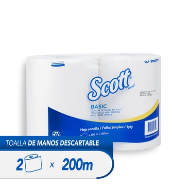 Toallas De Papel En Rollo Hoja Sencilla Blanca De 200 Metros X 2 Unidades