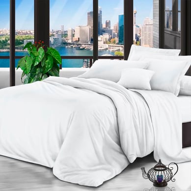 Juego de S�banas Microtex Unicolor Blanco Semidoble