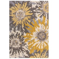 Tapete de Área Gris / Ocre Soft Floral 120 X 170 cm
