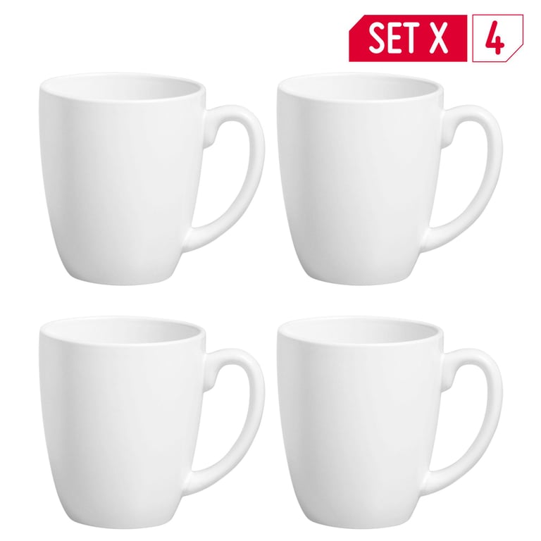 Mug White X4 Unidades Corelle Homecenter