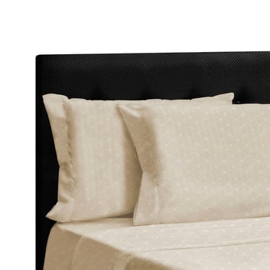 Juego de S�banas Embozada Queen 160x190 Beige