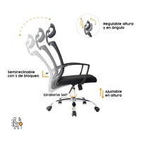 Silla Oficina Presidente Mat 110X64X64 Negro