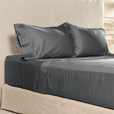 Juego Cama Doble 400 Hilos 100% Cairo Gris