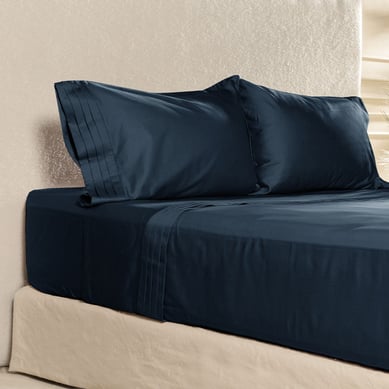 Juego Cama Extradoble 400 Hilos 100% Cairo Azul